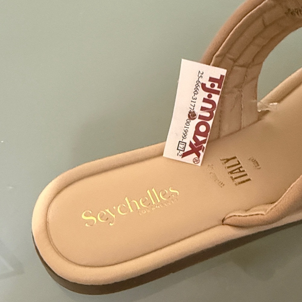 Seychelles Tan Slide Sandals – Size 8 – Flat Minimalist Summer Slides NEW - Picture 8 of 11